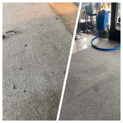 Chewing gum on carpet, Relish Bar & Grill cleaned by Karpet Kleen Services 